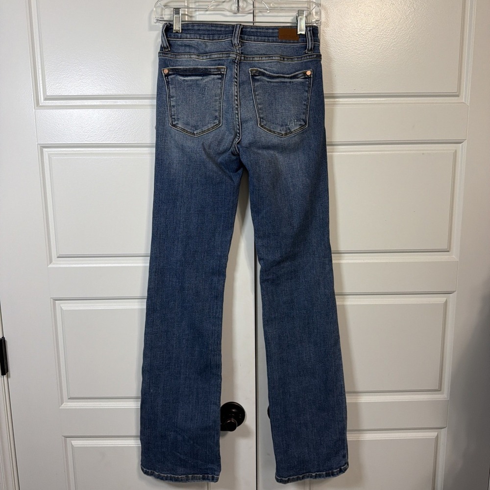 Judy Blue Bootcut Jeans Womens Size 1/25 Blue Medium Wash Mid Rise Distressed - Picture 8 of 12